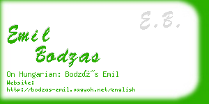 emil bodzas business card